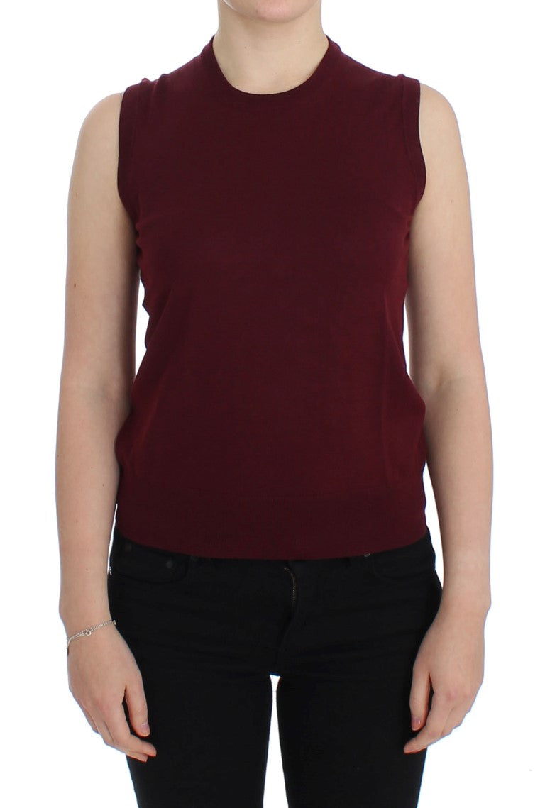 Chaleco jersey sin mangas rojo de cuello redondo Dolce & Gabbana