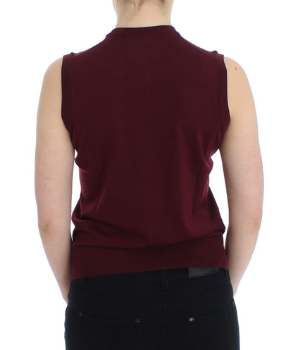 Chaleco jersey sin mangas rojo de cuello redondo Dolce & Gabbana