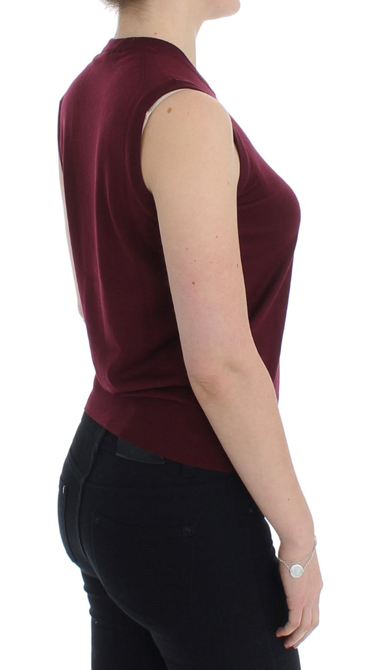 Chaleco jersey sin mangas rojo de cuello redondo Dolce & Gabbana