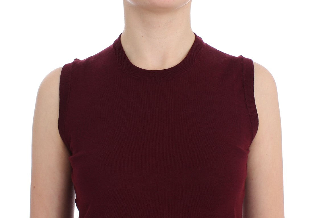 Chaleco jersey sin mangas rojo de cuello redondo Dolce & Gabbana