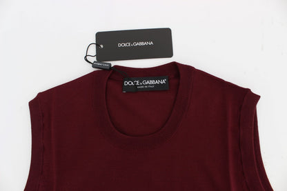 Chaleco jersey sin mangas rojo de cuello redondo Dolce & Gabbana