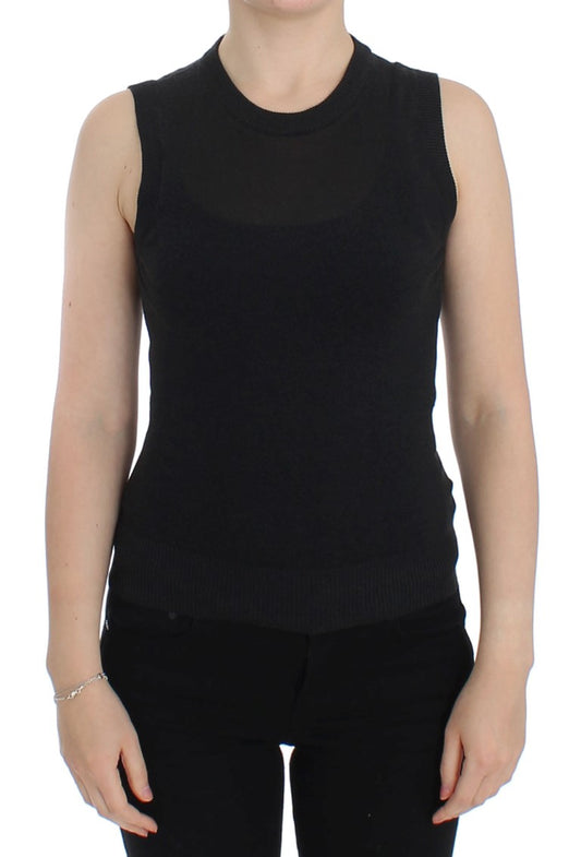 Chaleco sin mangas Dolce & Gabbana negro con cuello redondo