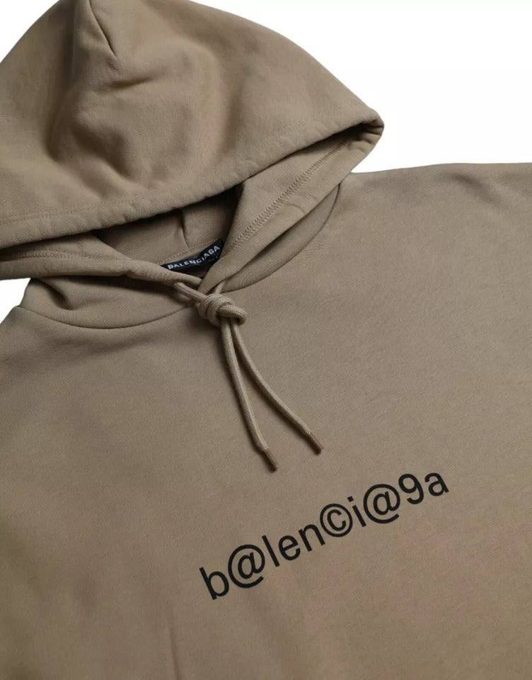 Sudadera con capucha Balenciaga de algodón marrón con rizo Symbolic