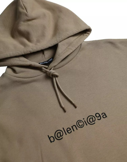 Sudadera con capucha Balenciaga de algodón marrón con rizo Symbolic