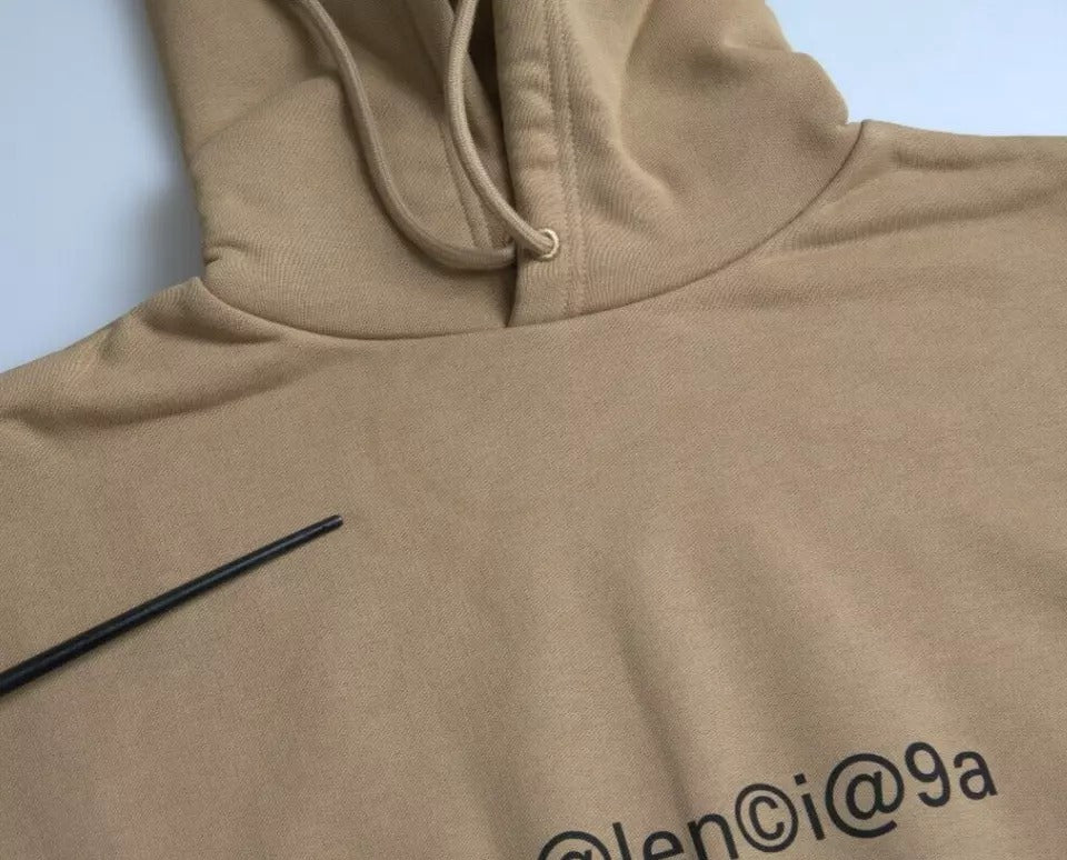 Sudadera con capucha Balenciaga de algodón marrón con rizo Symbolic