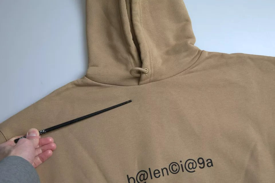 Sudadera con capucha Balenciaga de algodón marrón con rizo Symbolic