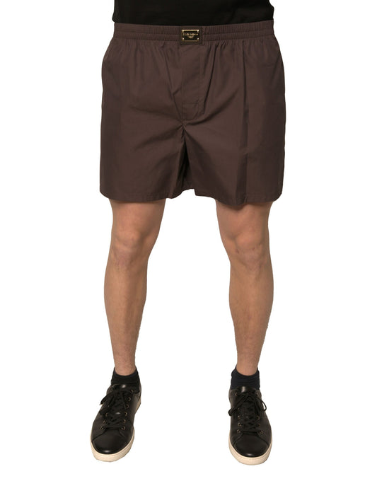 Dolce & Gabbana Pantalones cortos para hombre de algodón, mezcla, cintura media, color marrón