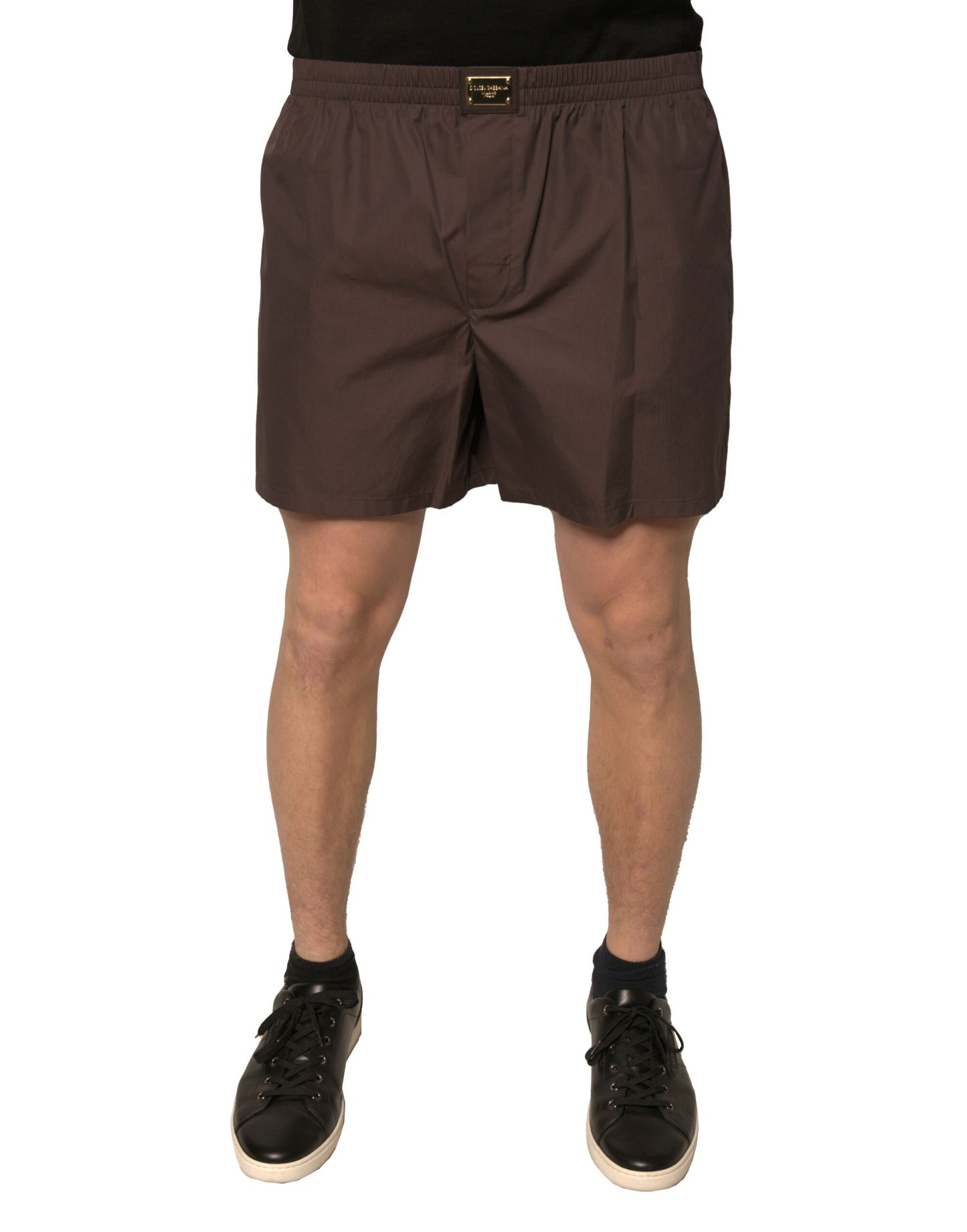 Dolce & Gabbana Pantalones cortos para hombre de algodón, mezcla, cintura media, color marrón