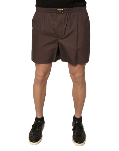 Dolce & Gabbana Pantalones cortos para hombre de algodón, mezcla, cintura media, color marrón