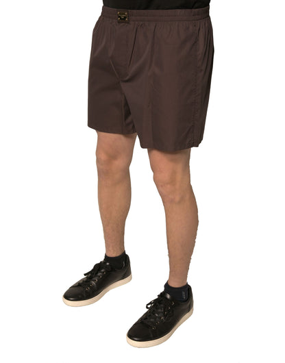 Dolce & Gabbana Pantalones cortos para hombre de algodón, mezcla, cintura media, color marrón