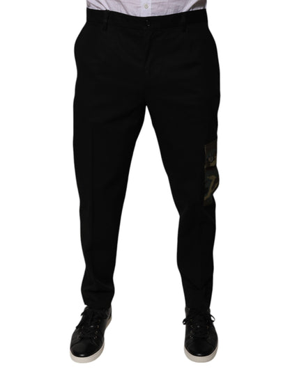 Dolce & Gabbana Pantalones cargo casuales de hombre de algodón negro
