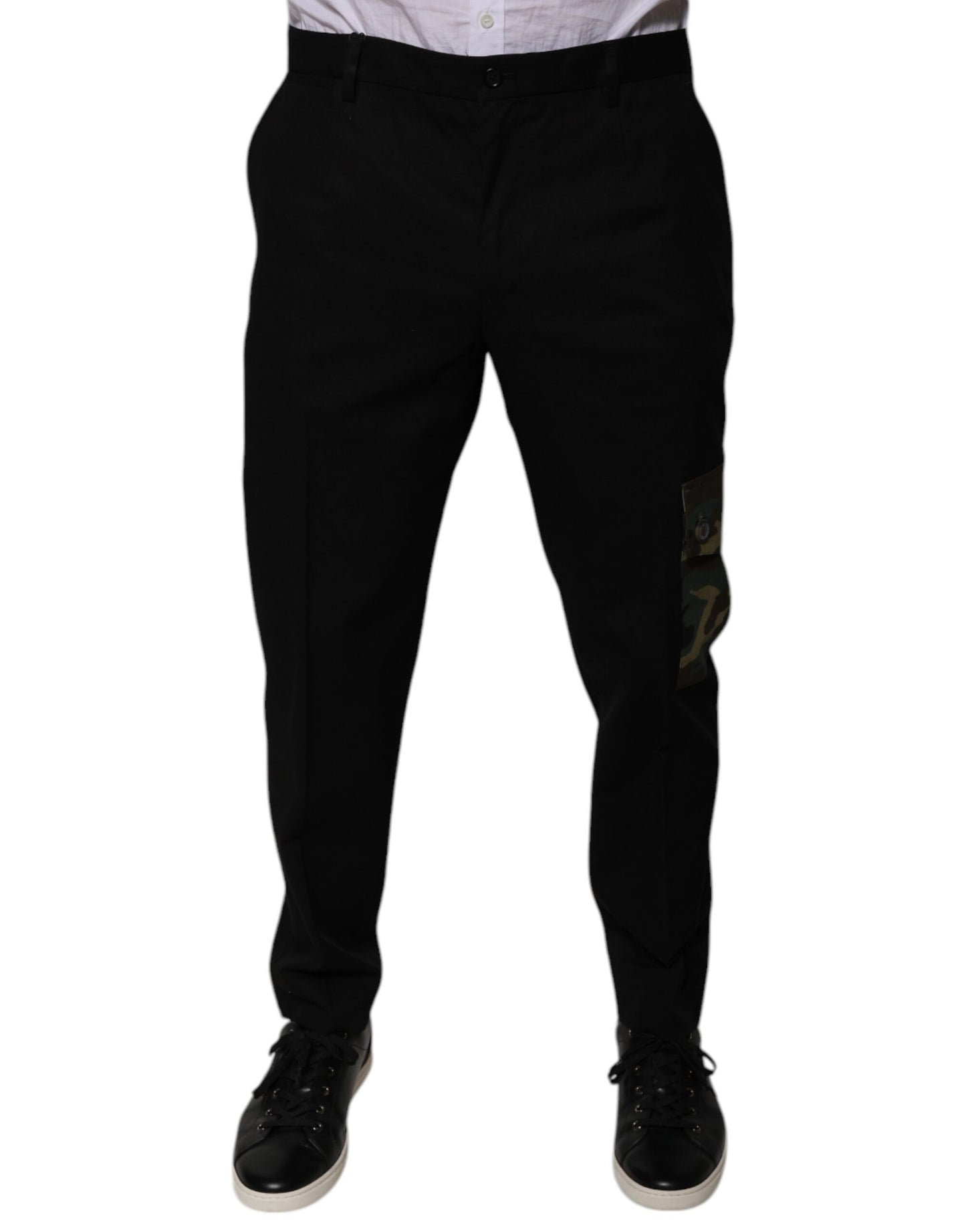 Dolce & Gabbana Pantalones cargo casuales de hombre de algodón negro
