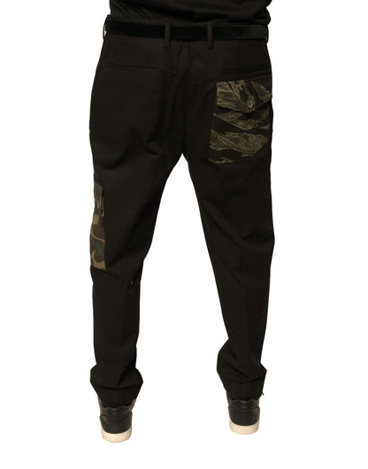 Dolce & Gabbana Pantalones cargo casuales de hombre de algodón negro