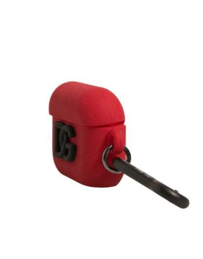 Funda para AirPods Dolce & Gabbana de silicona roja con logo en relieve