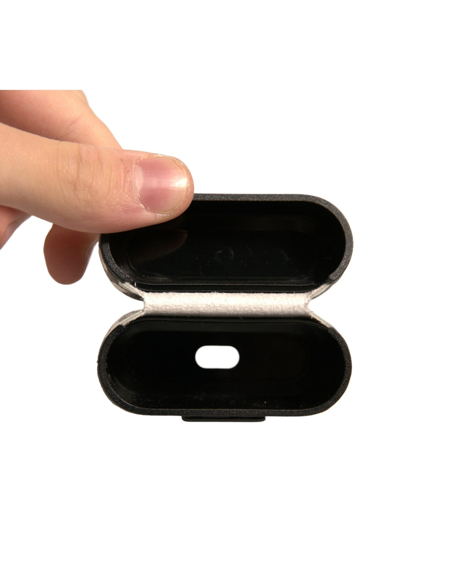 Estuche para Airpods Dolce & Gabbana de piel negra y blanca con logotipo grabado "Scribble"
