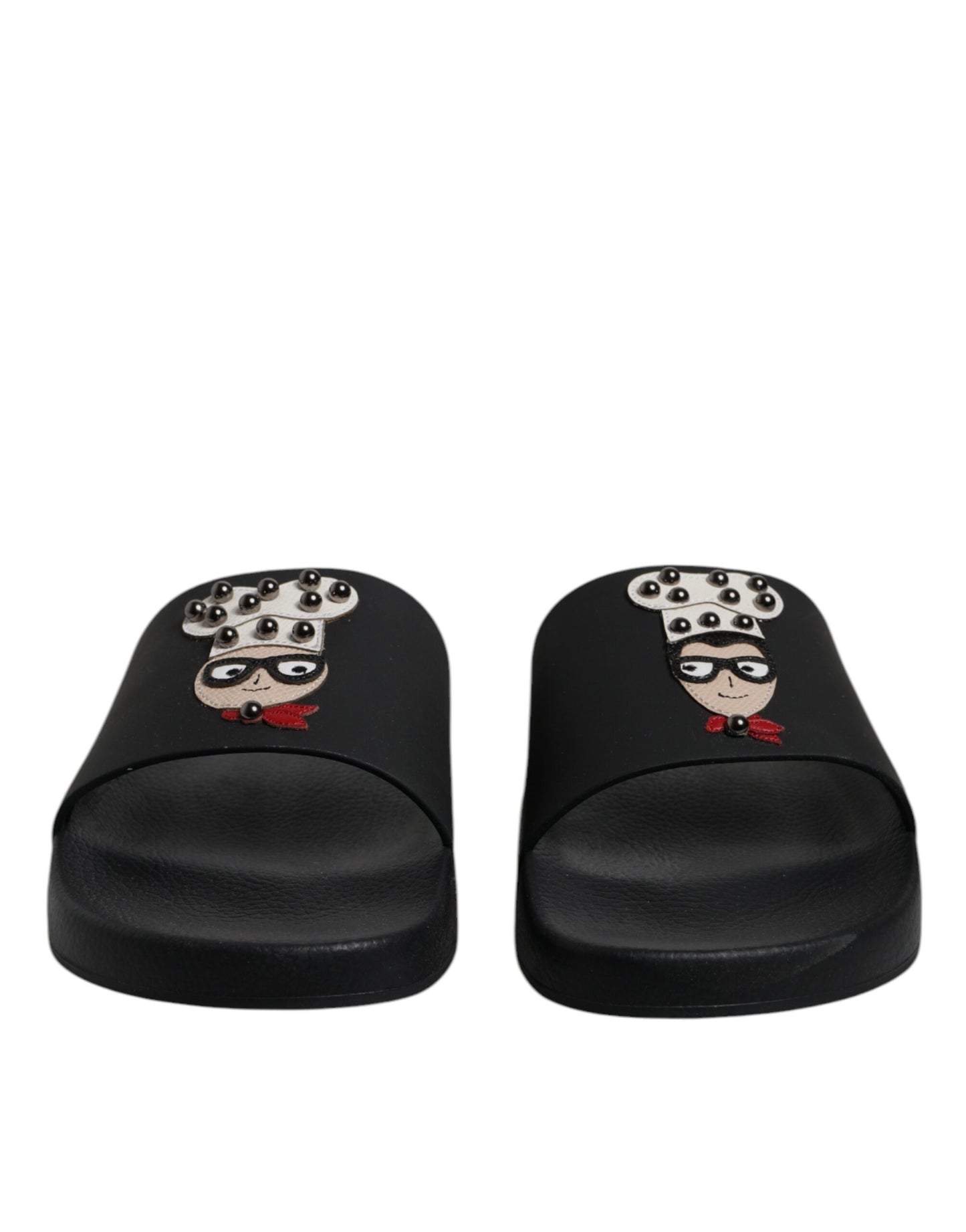 Dolce & Gabbana Sandalias de Piel Negras Zapatos de Playa