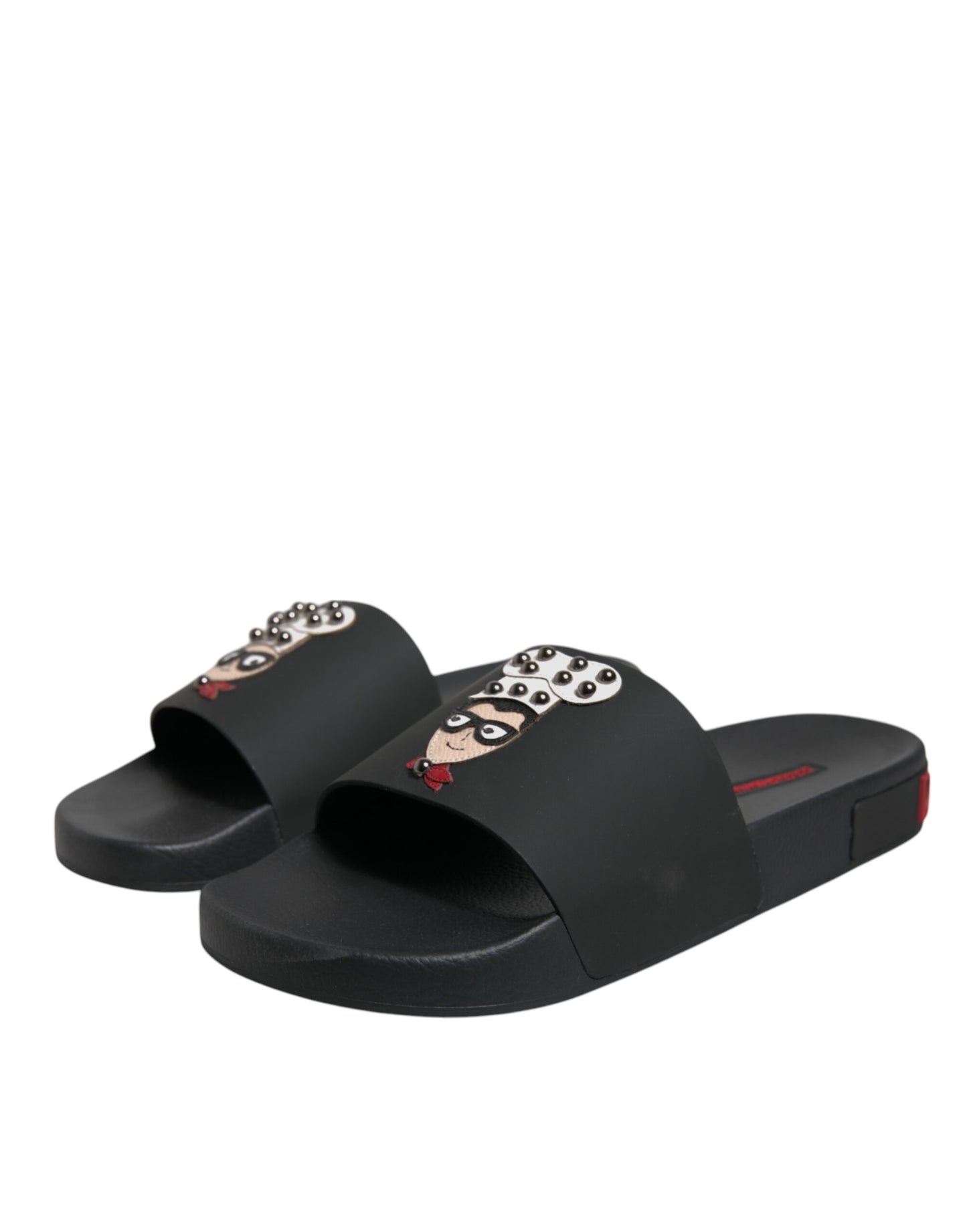Dolce & Gabbana Sandalias de Piel Negras Zapatos de Playa