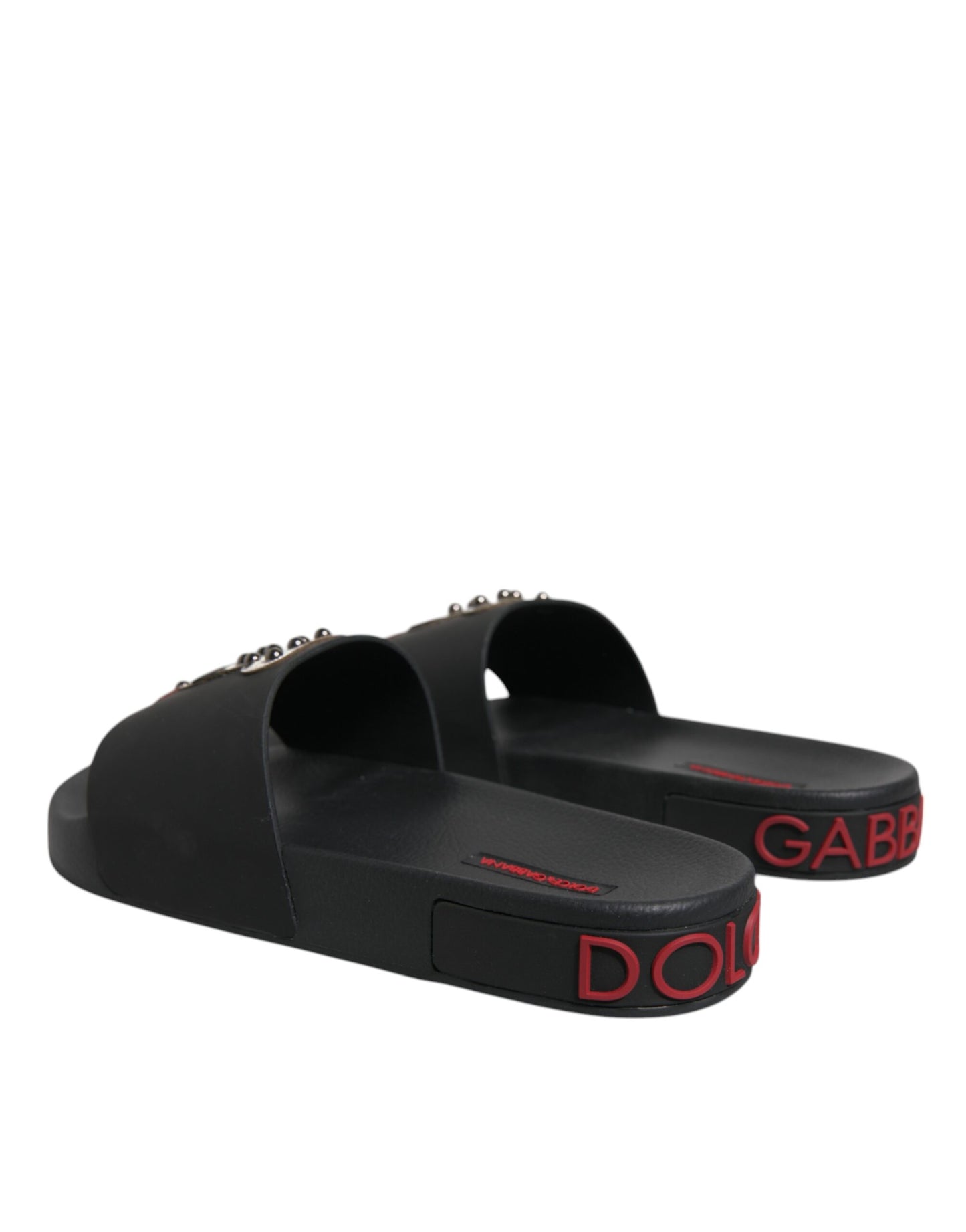 Dolce & Gabbana Sandalias de Piel Negras Zapatos de Playa
