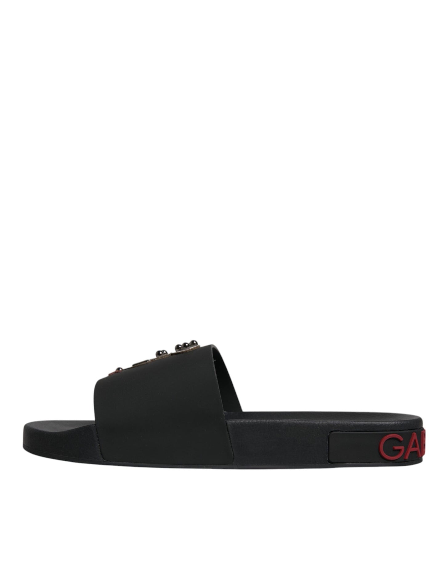 Dolce & Gabbana Sandalias de Piel Negras Zapatos de Playa