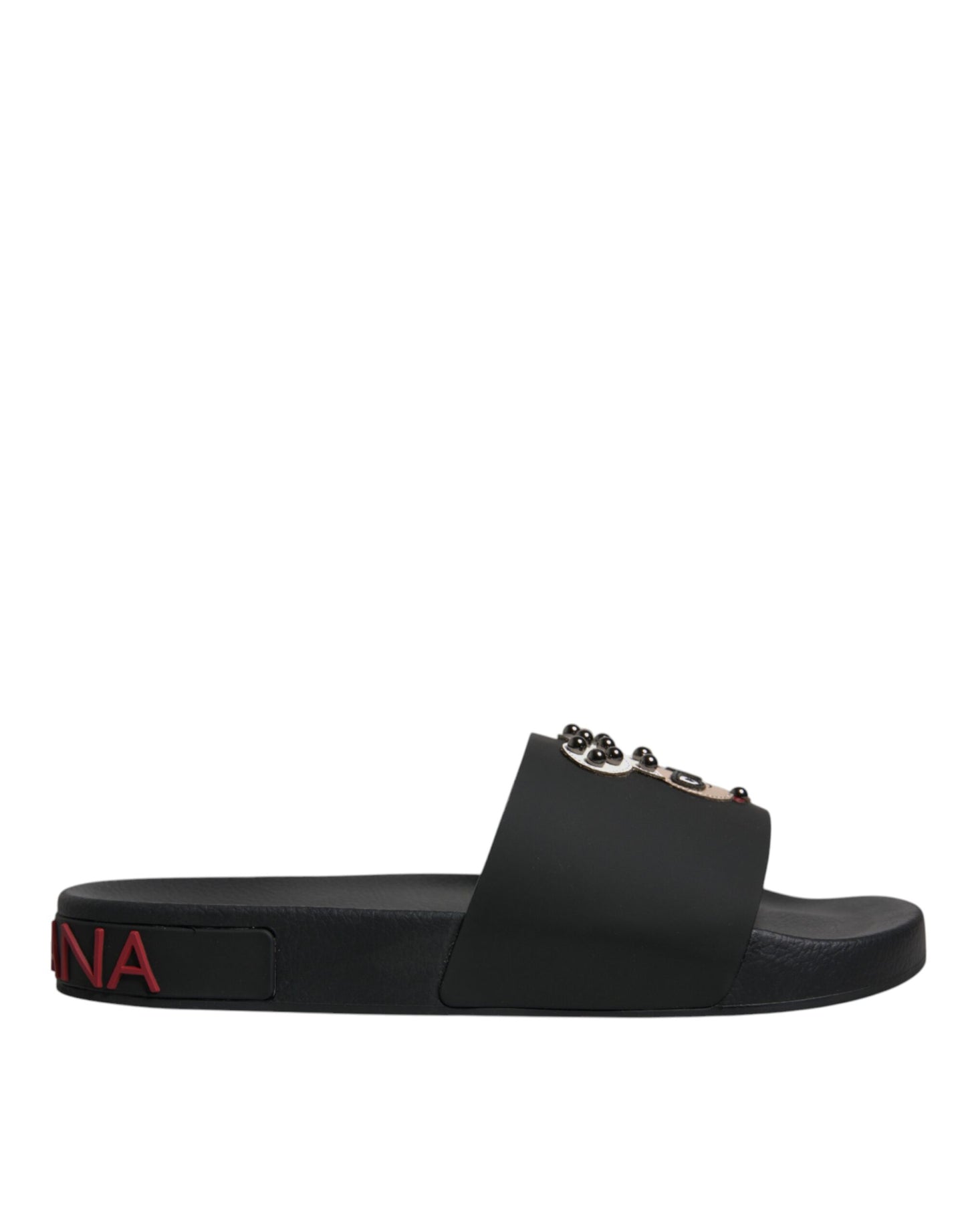 Dolce & Gabbana Sandalias de Piel Negras Zapatos de Playa