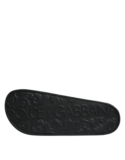 Dolce & Gabbana Sandalias de Piel Negras Zapatos de Playa