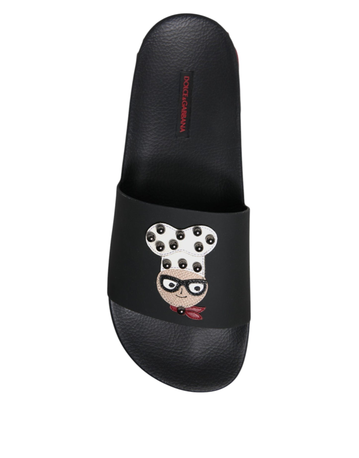 Dolce & Gabbana Sandalias de Piel Negras Zapatos de Playa