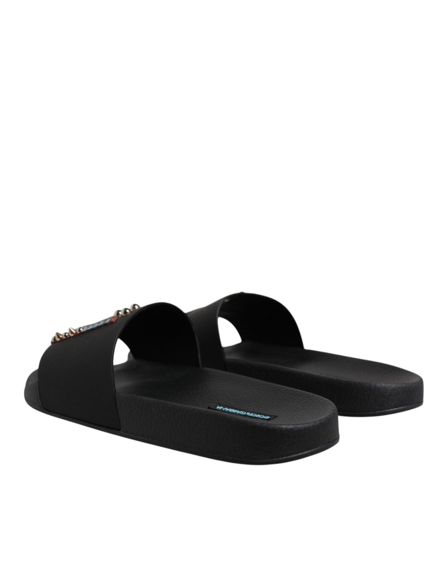 Chanclas de cuero negras Dolce & Gabbana Divers Sandalias Zapatos de playa