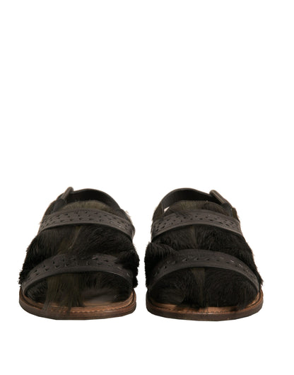 Dolce & Gabbana Zapatos Planos Sandalias de Piel de Gacela Verdes