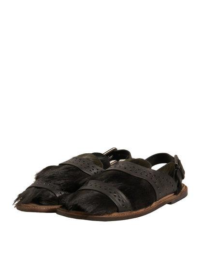 Dolce & Gabbana Zapatos Planos Sandalias de Piel de Gacela Verdes
