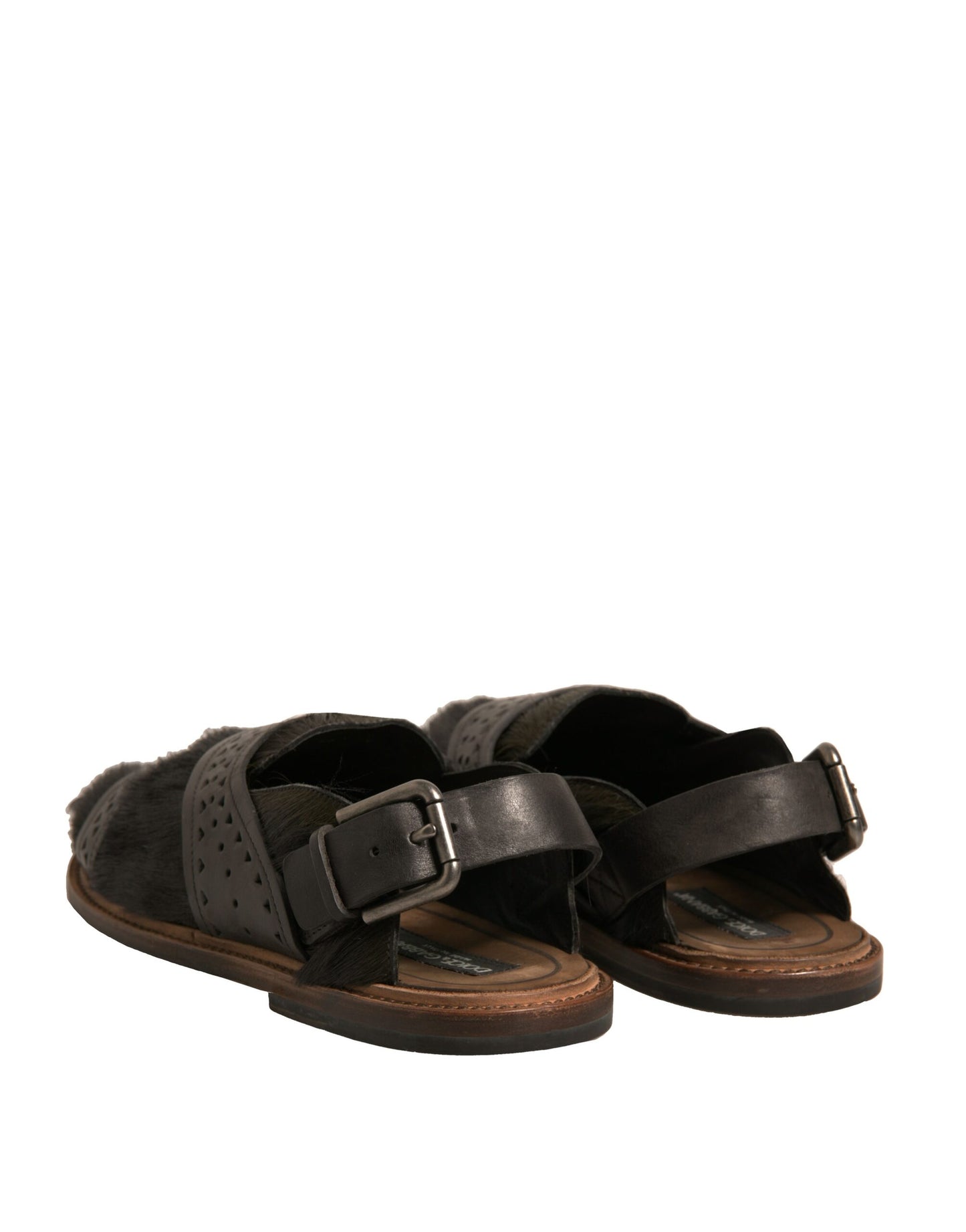 Dolce & Gabbana Zapatos Planos Sandalias de Piel de Gacela Verdes