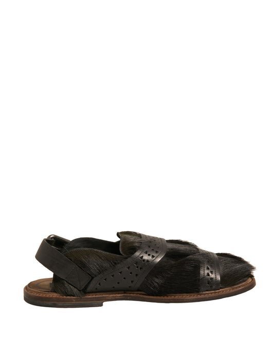 Dolce & Gabbana Zapatos Planos Sandalias de Piel de Gacela Verdes