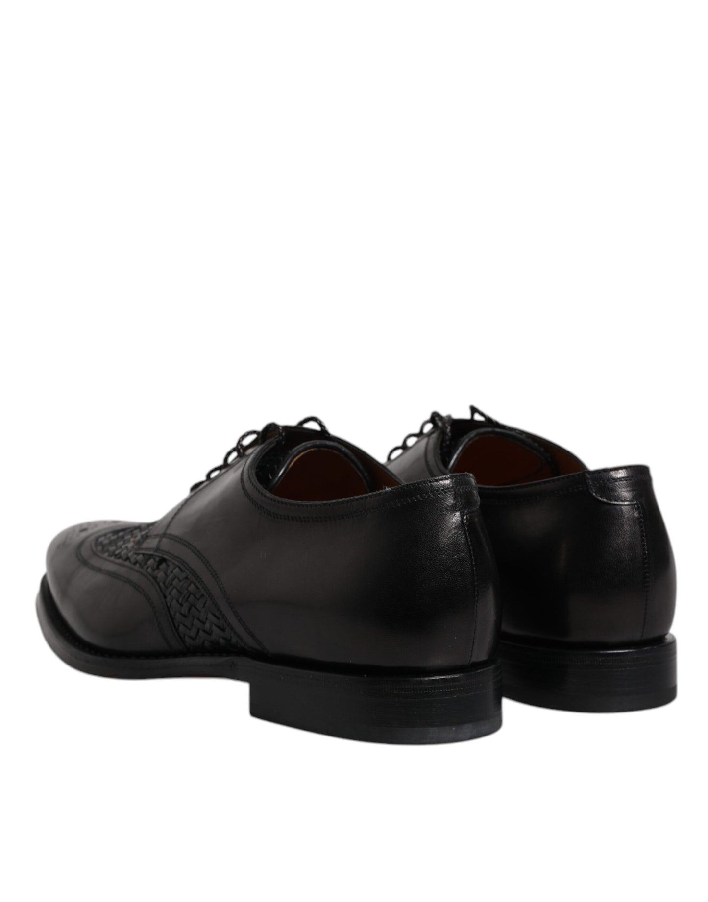 Zapatos de vestir formales Dolce & Gabbana Derby Wingtip con cordones de cuero negro