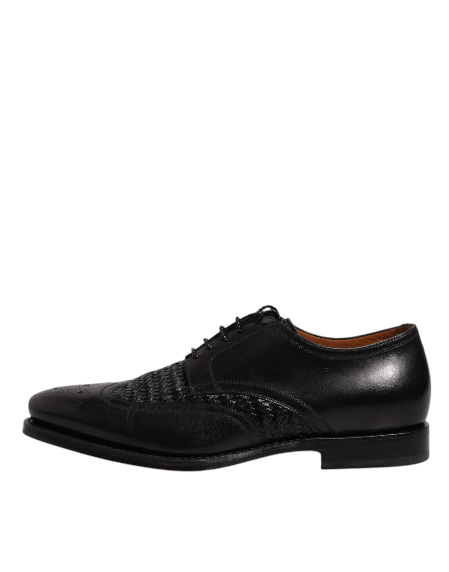 Zapatos de vestir formales Dolce & Gabbana Derby Wingtip con cordones de cuero negro