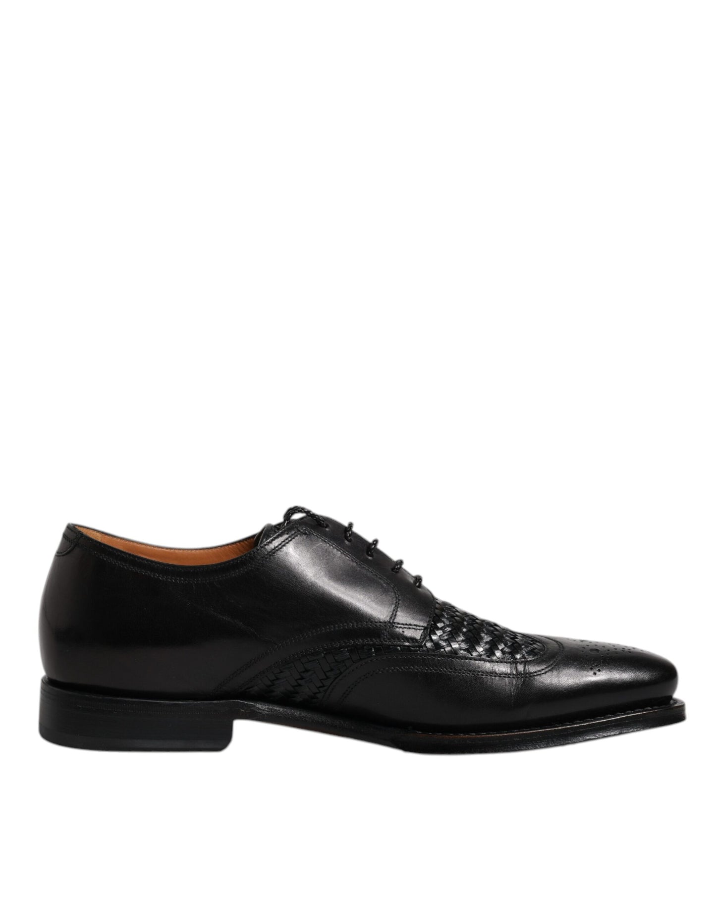 Zapatos de vestir formales Dolce & Gabbana Derby Wingtip con cordones de cuero negro