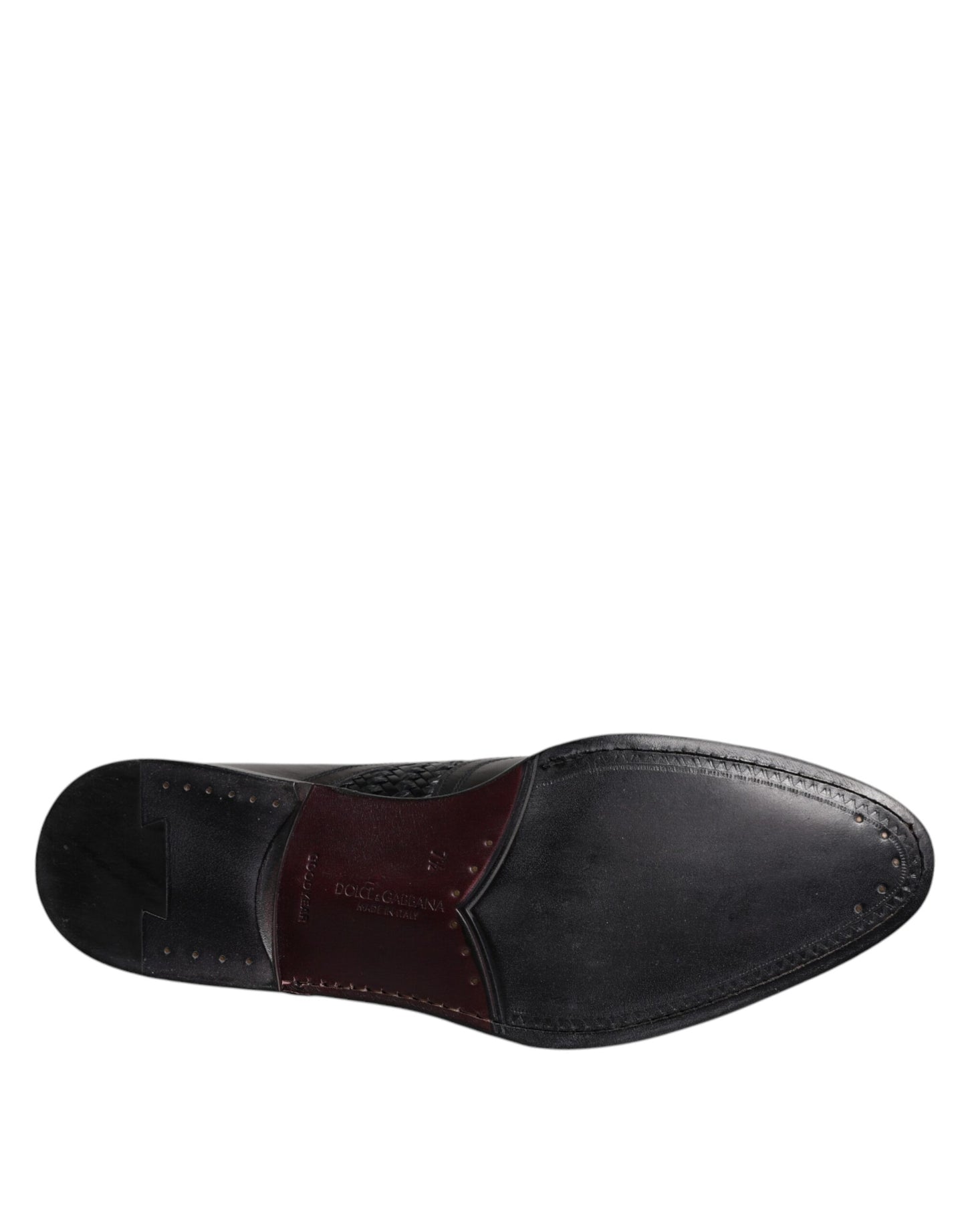Zapatos de vestir formales Dolce & Gabbana Derby Wingtip con cordones de cuero negro