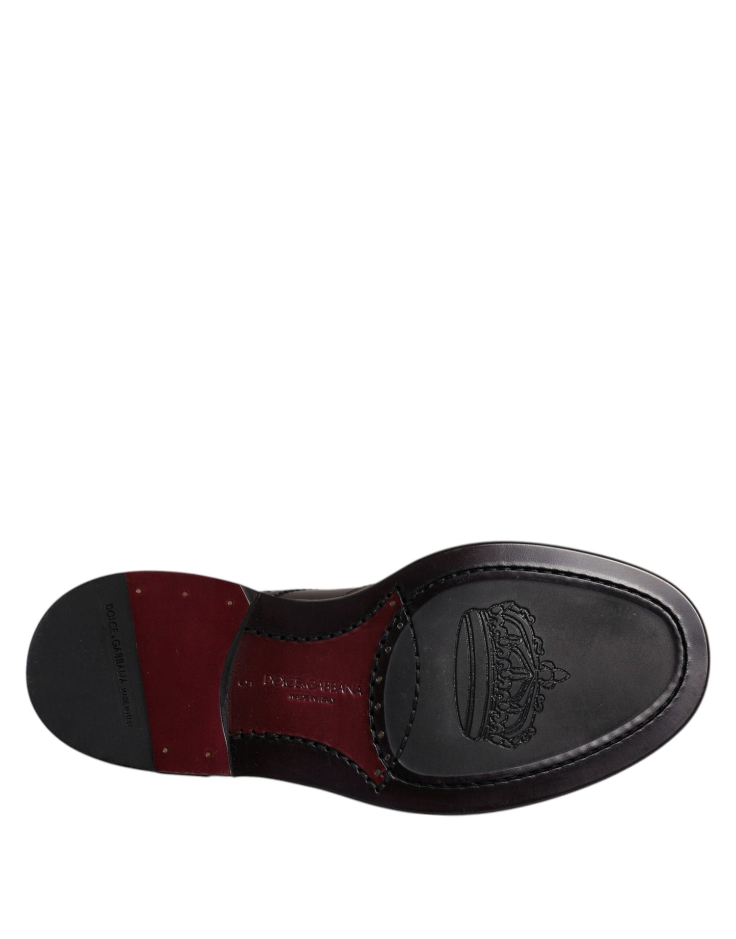 Zapatos de vestir formales Dolce & Gabbana Derby Wingtip de piel marrón con cordones