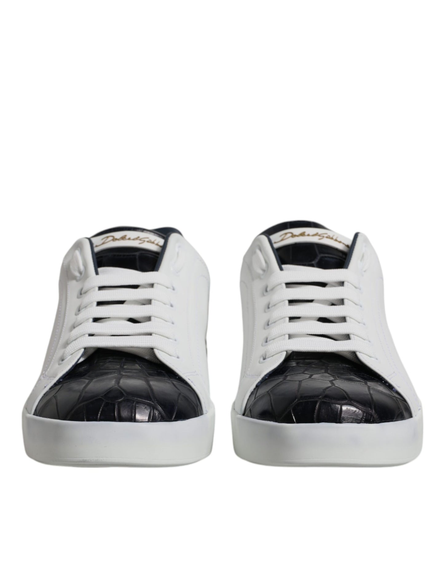 Zapatillas Dolce & Gabbana Portofino de cuero blanco y negro