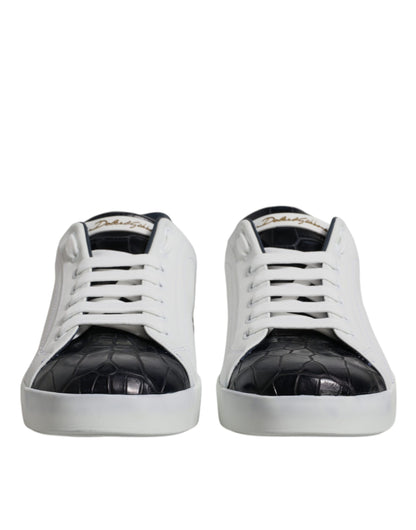 Zapatillas Dolce & Gabbana Portofino de cuero blanco y negro