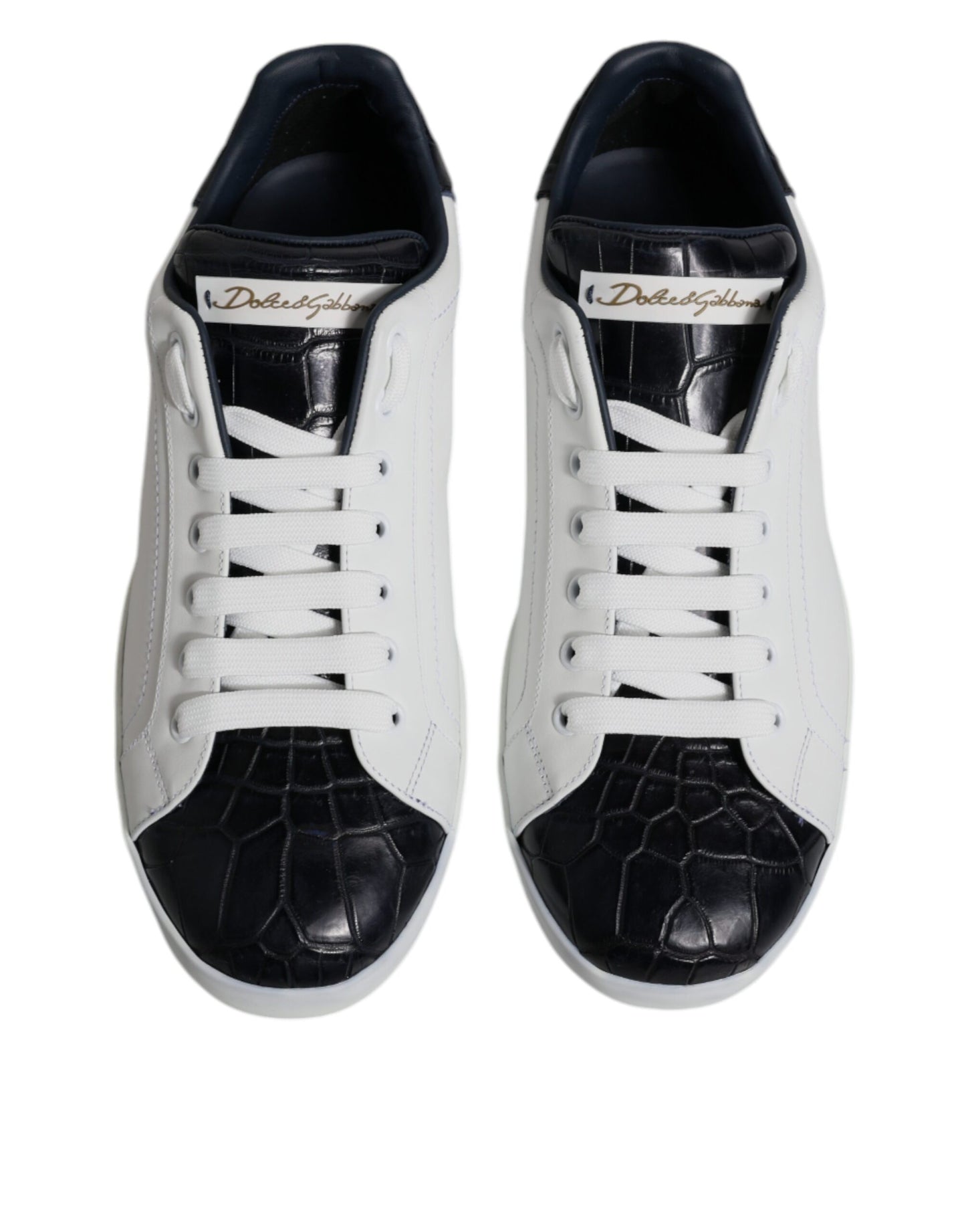 Zapatillas Dolce & Gabbana Portofino de cuero blanco y negro