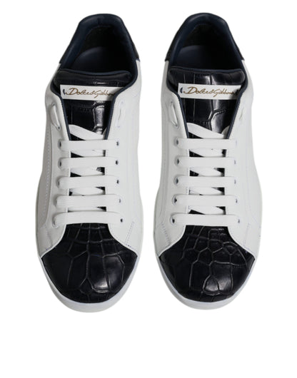 Zapatillas Dolce & Gabbana Portofino de cuero blanco y negro