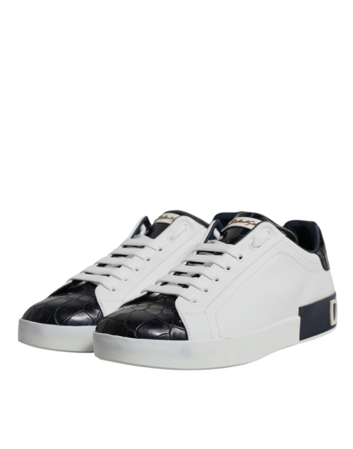 Zapatillas Dolce & Gabbana Portofino de cuero blanco y negro