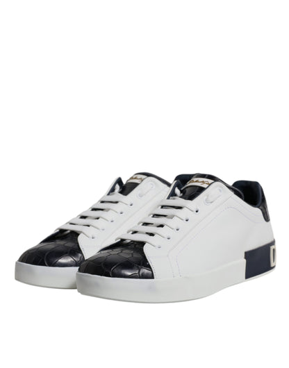 Zapatillas Dolce & Gabbana Portofino de cuero blanco y negro