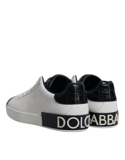 Zapatillas Dolce & Gabbana Portofino de cuero blanco y negro