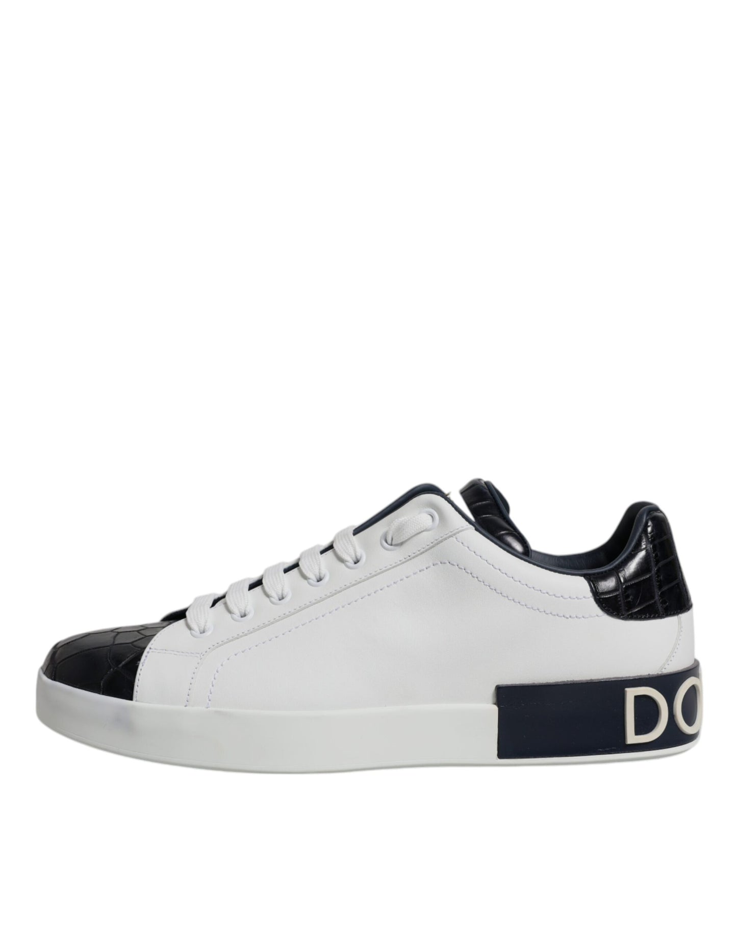 Zapatillas Dolce & Gabbana Portofino de cuero blanco y negro