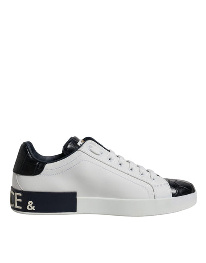 Zapatillas Dolce & Gabbana Portofino de cuero blanco y negro