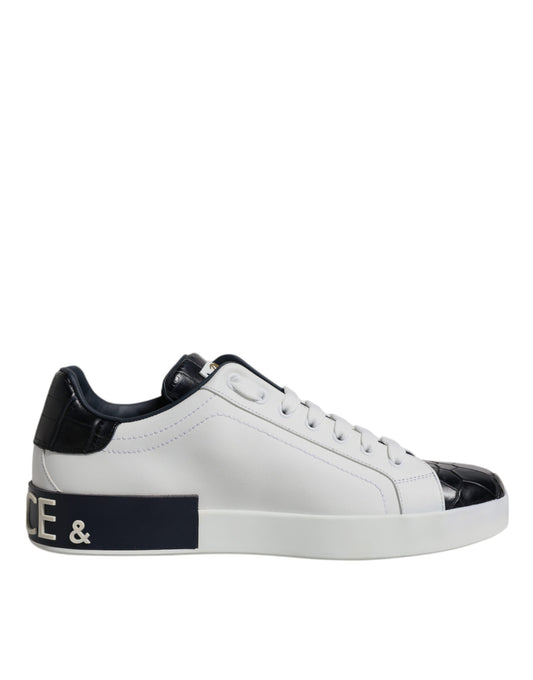 Zapatillas Dolce & Gabbana Portofino de cuero blanco y negro