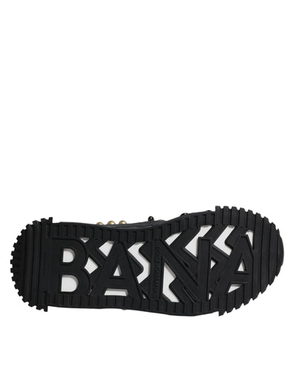 Dolce & Gabbana Sandalias Deslizantes Tachonadas de Cuero Negro