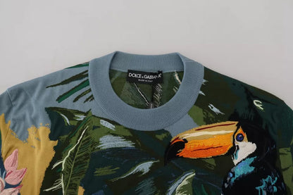 Suéter con logotipo de Dolce & Gabbana Jungle de lana y seda