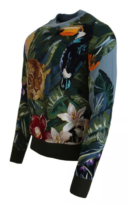 Suéter con logotipo de Dolce & Gabbana Jungle de lana y seda