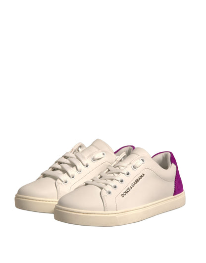 Zapatillas bajas de piel de ante blancas Dolce & Gabbana